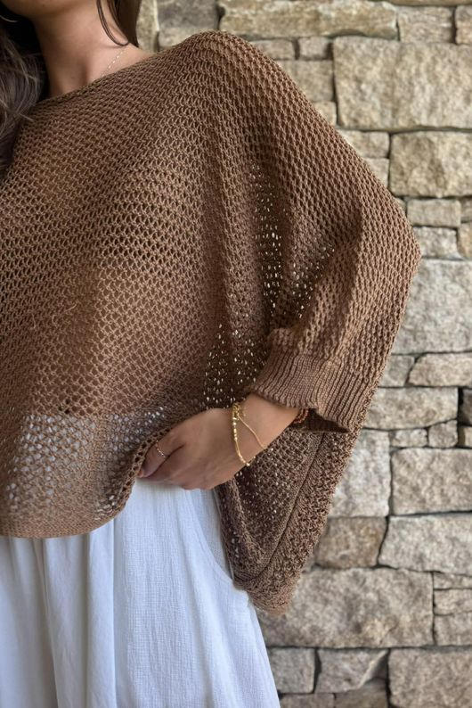 Conrad Grunge Loose Cotton Knit Hazelnut